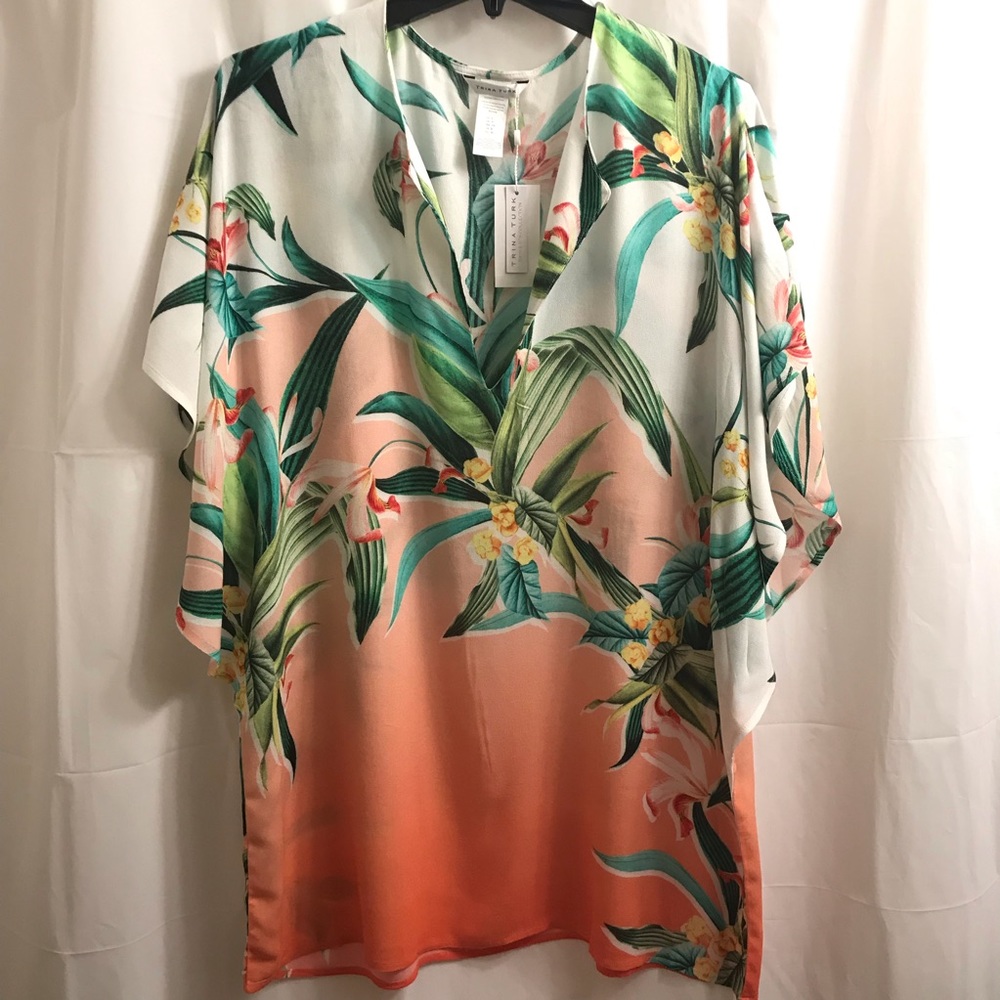 Trina Turk Costa de Prata Caftan Swim Coverup Small